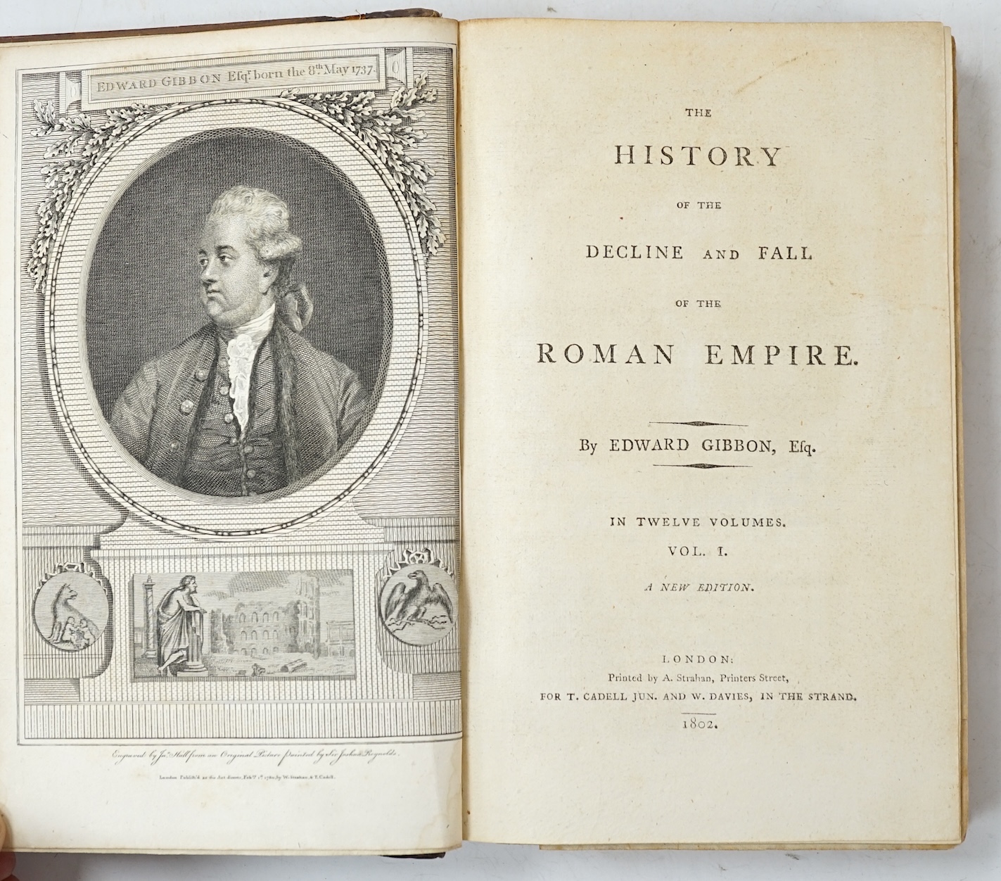 Gibbon, Edward - The History of the Decline and Fall of the Roman Empire, with three maps and portrait, full calf, 12 vols, ex-libris Frederick Charles Spencer and Aubrey Vere Spencer, 1802